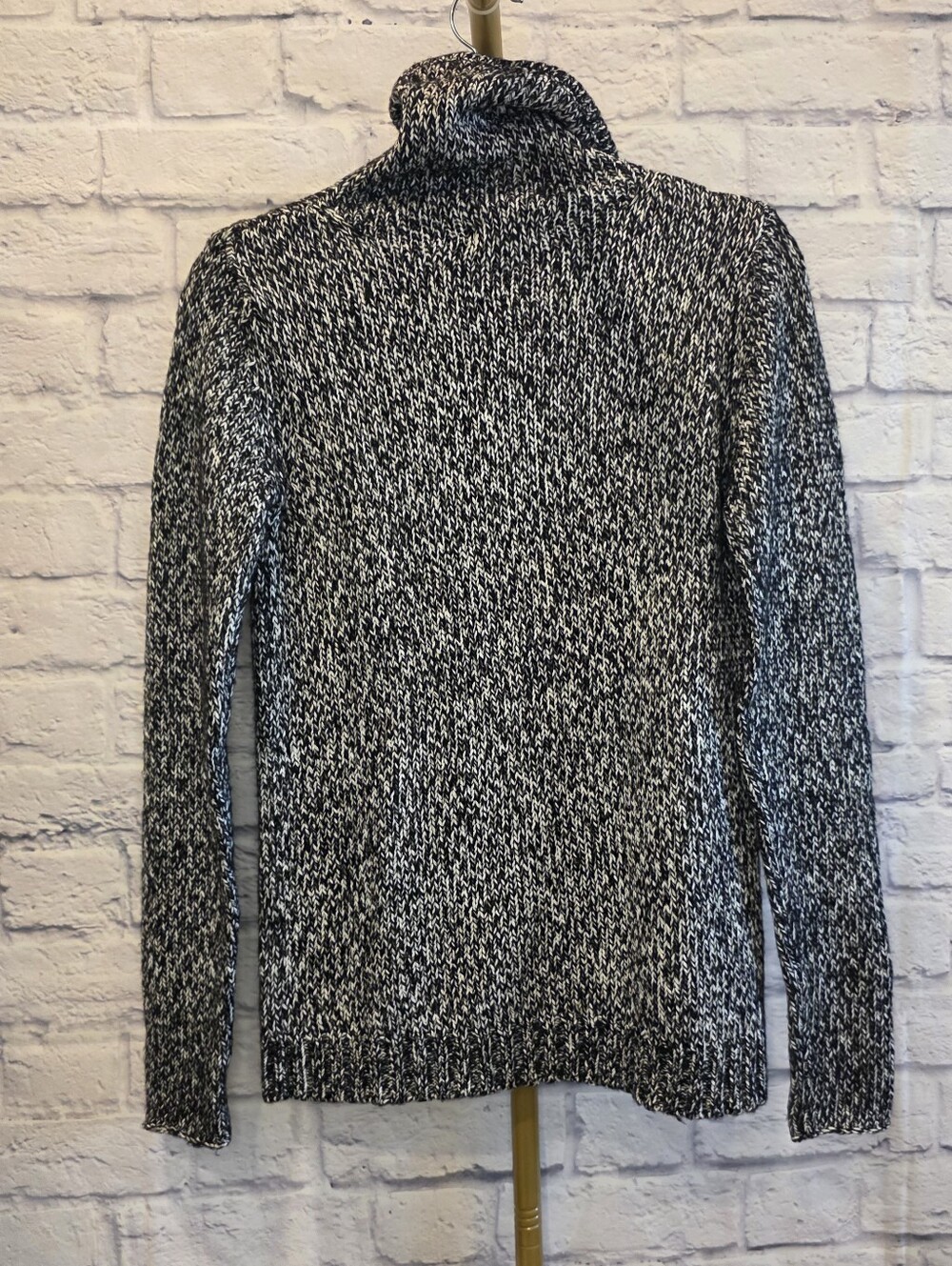 The Limited Black White Marled Turtleneck Sweater - Picture 2 of 6